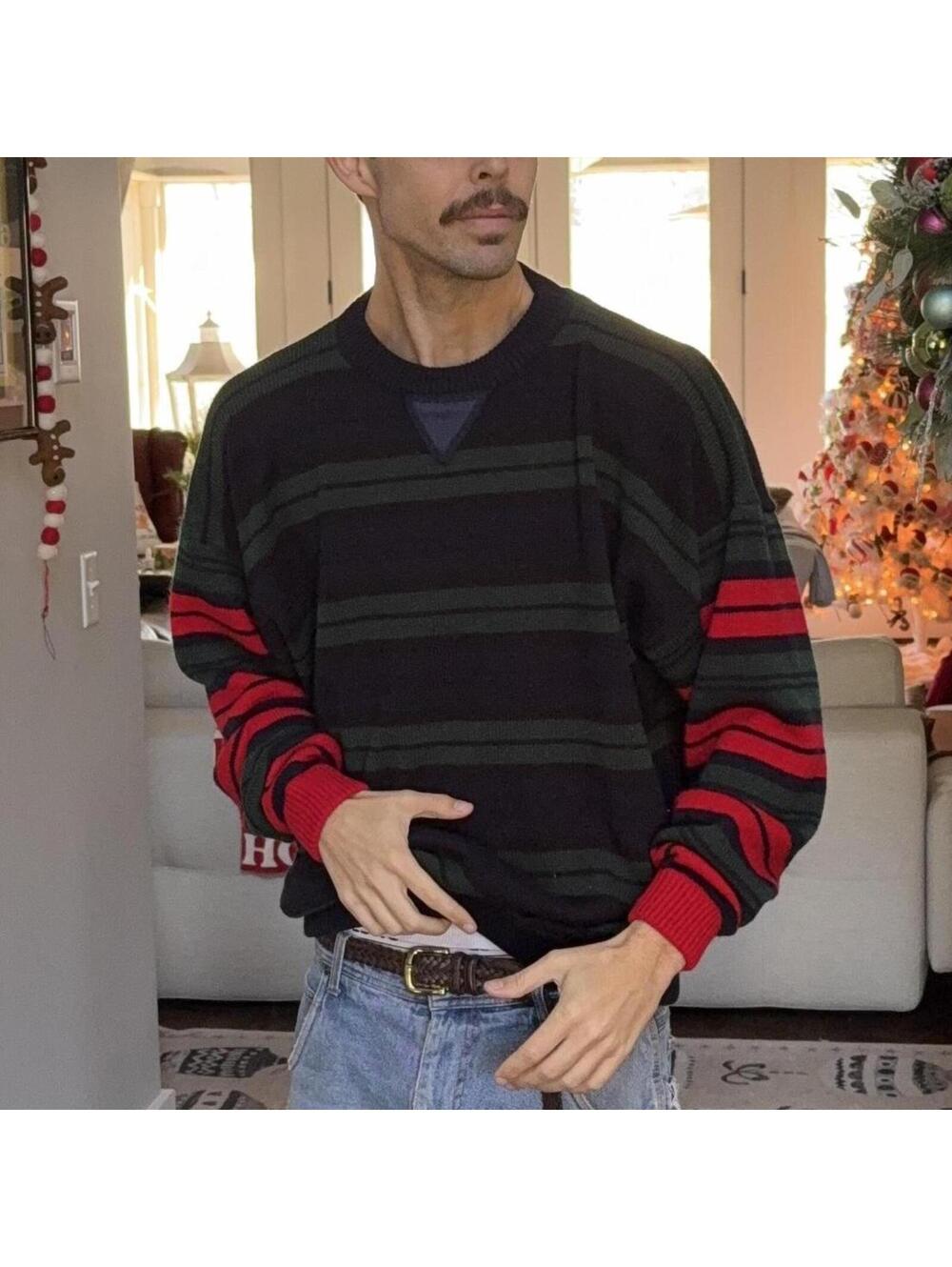 🧶 Vintage Gitano Striped Knit Sweater — Size XL